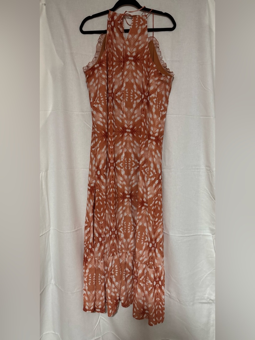 Rust & White Patterned Maxi Dress - Picture 3 of 6